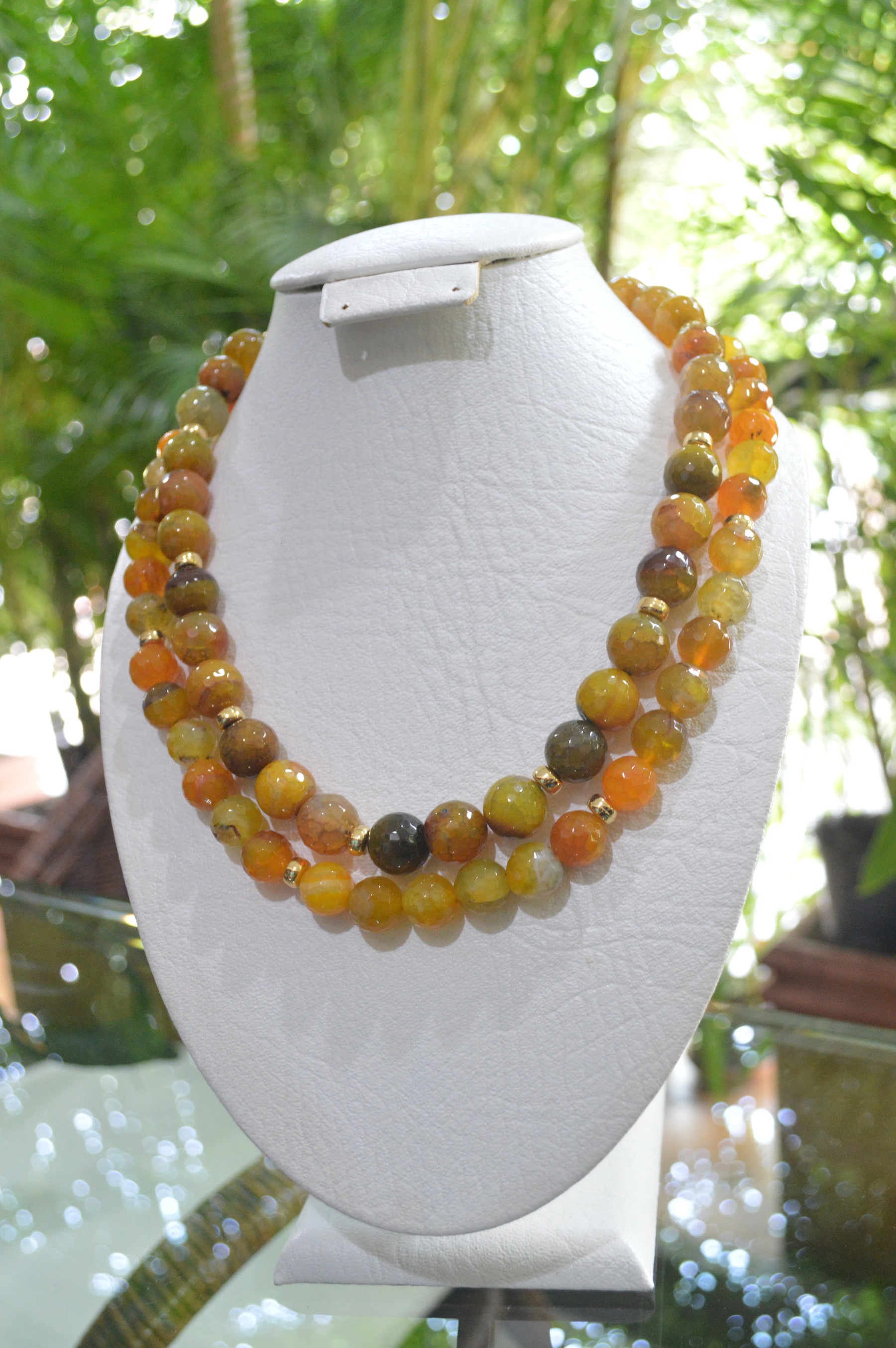 two strand agate necklace - Click Image to Close