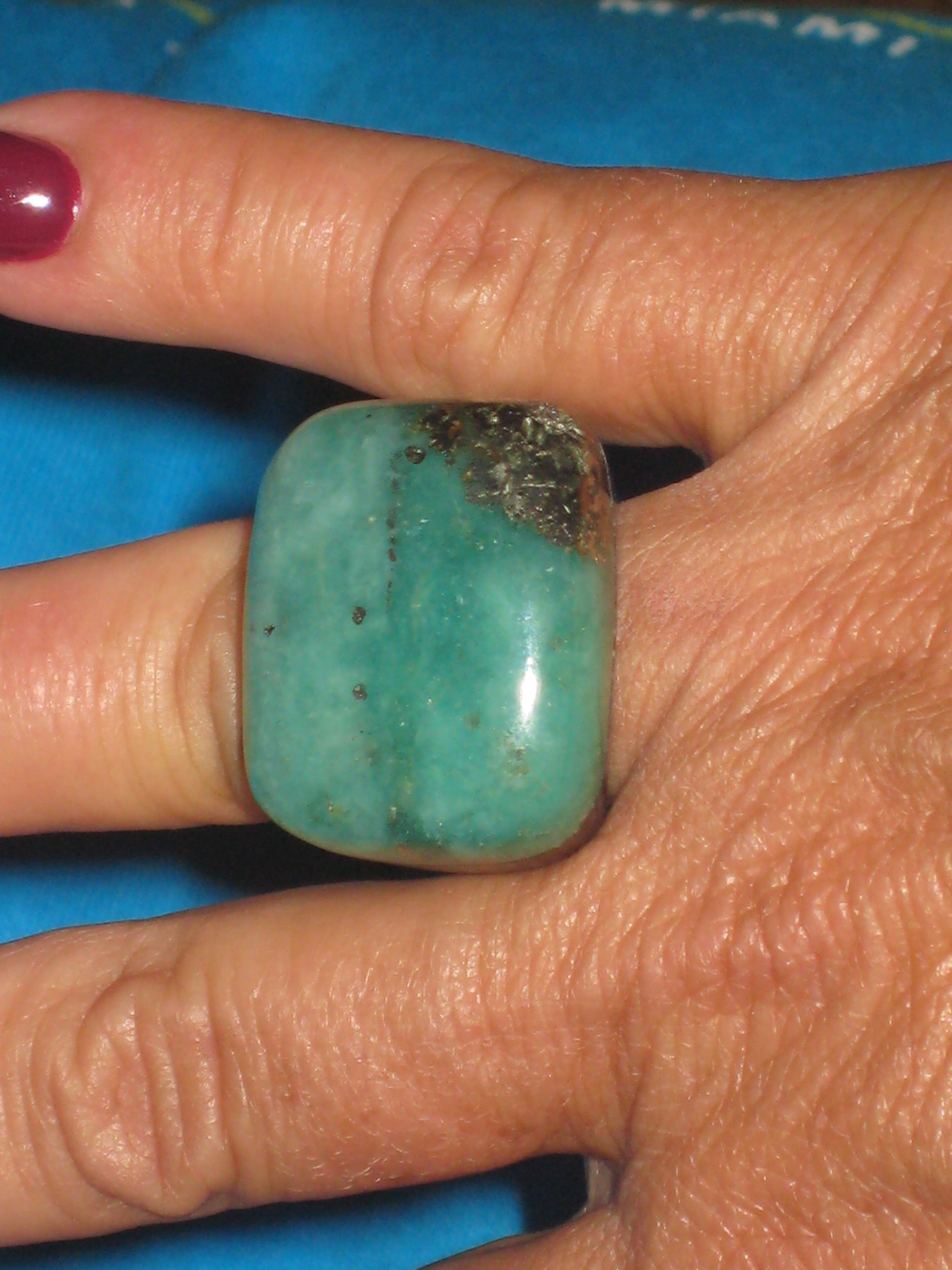 genuine emerald cabochon ring. - Click Image to Close